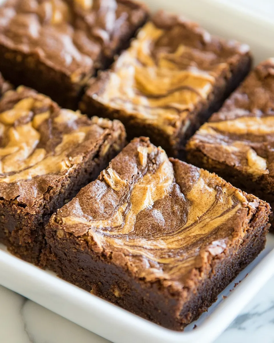 Easy Peanut Butter Swirl Brownies for Two recipe photo