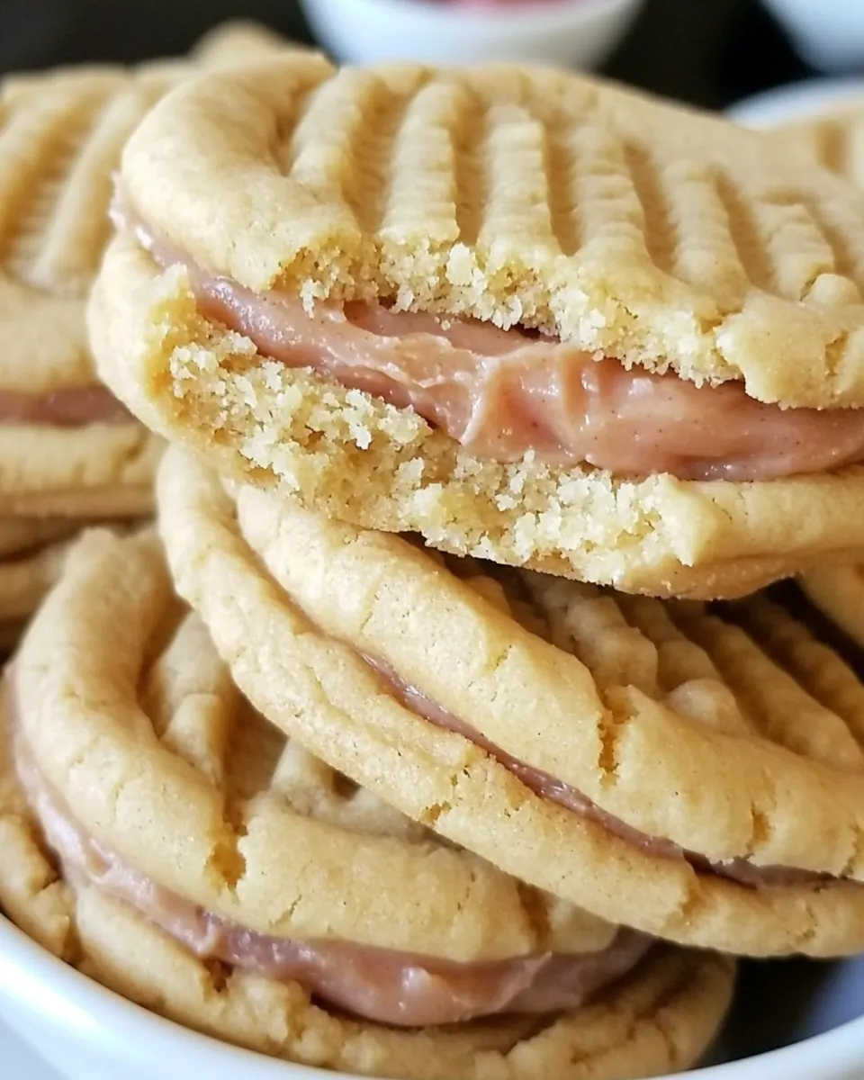 Delicious Peanut Butter and Jelly Sandwich Cookies shot
