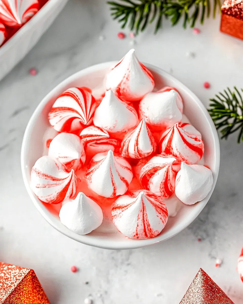 Homemade Peppermint Meringue Kisses photo