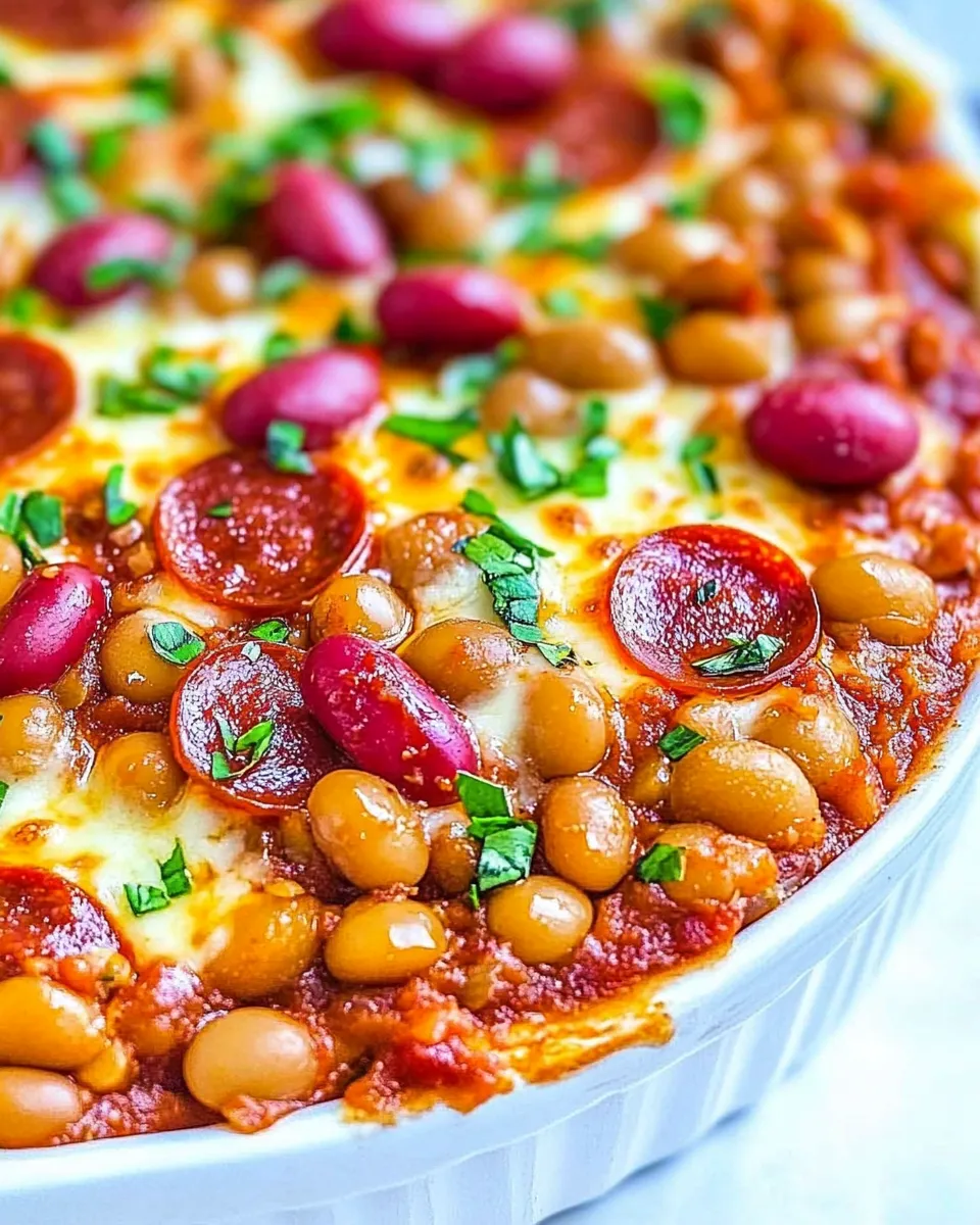Homemade Pepperoni Pizza Baked Beans photo
