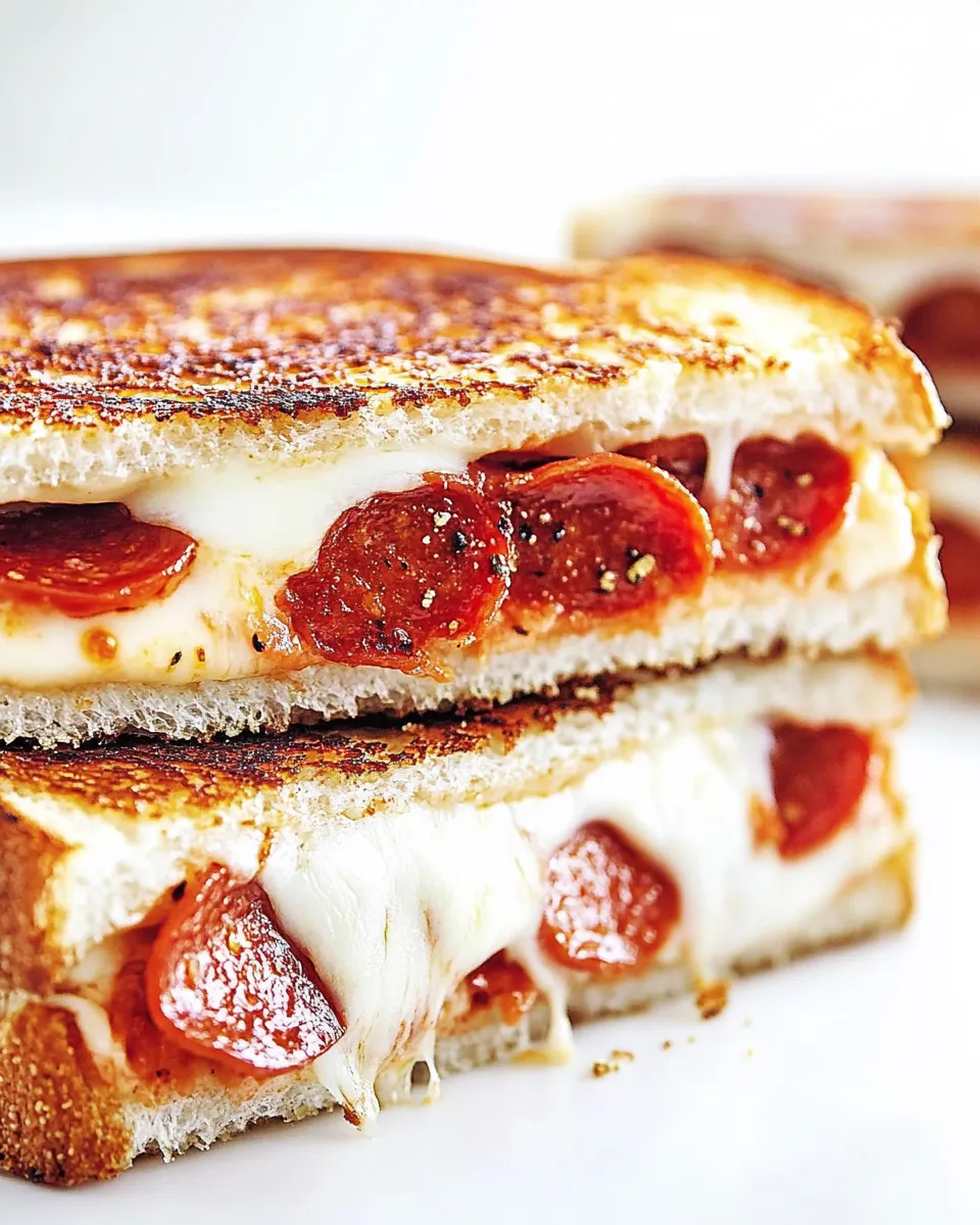 Homemade Pepperoni Pizza Grilled Cheese Sandwiches photo