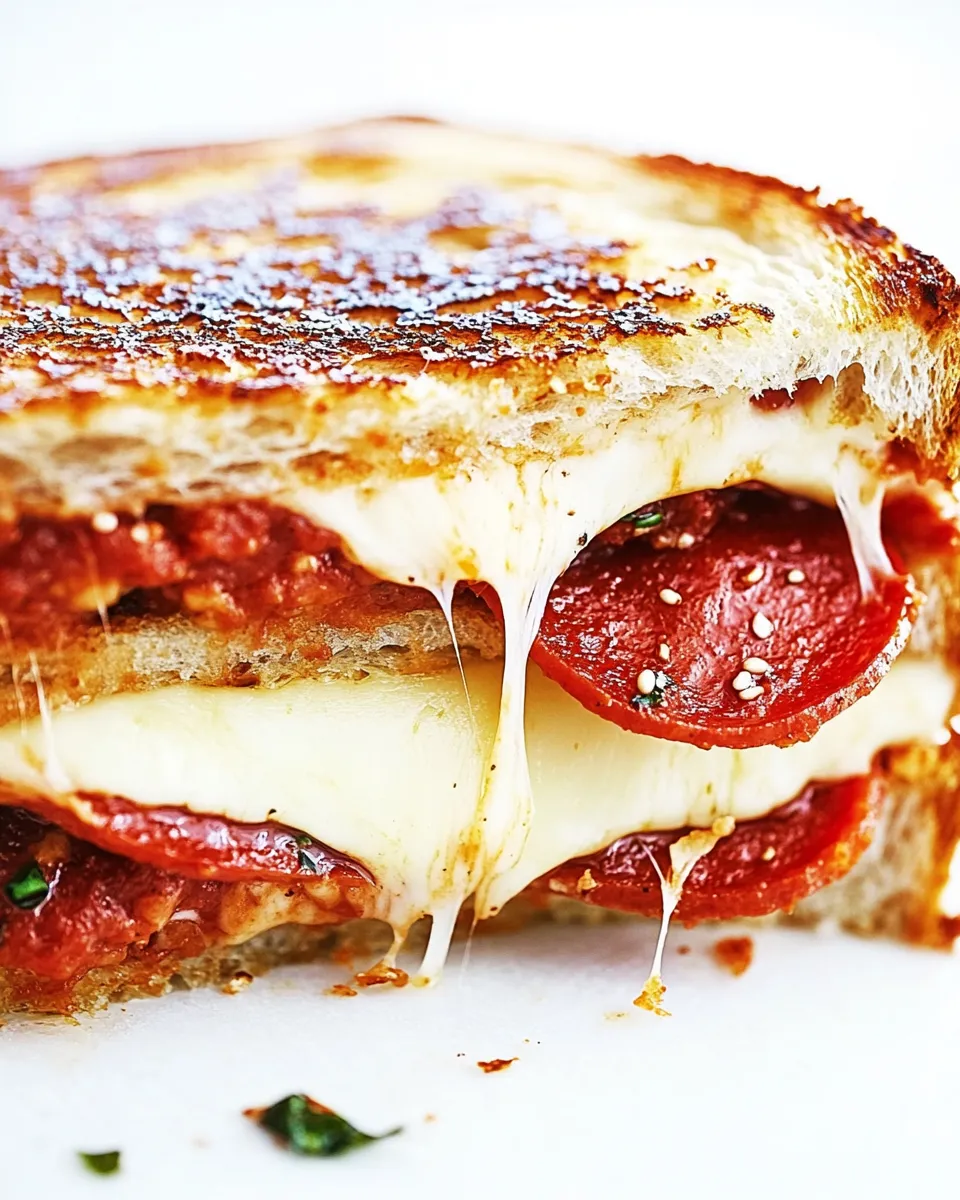 Easy Pepperoni Pizza Grilled Cheese Sandwiches recipe photo