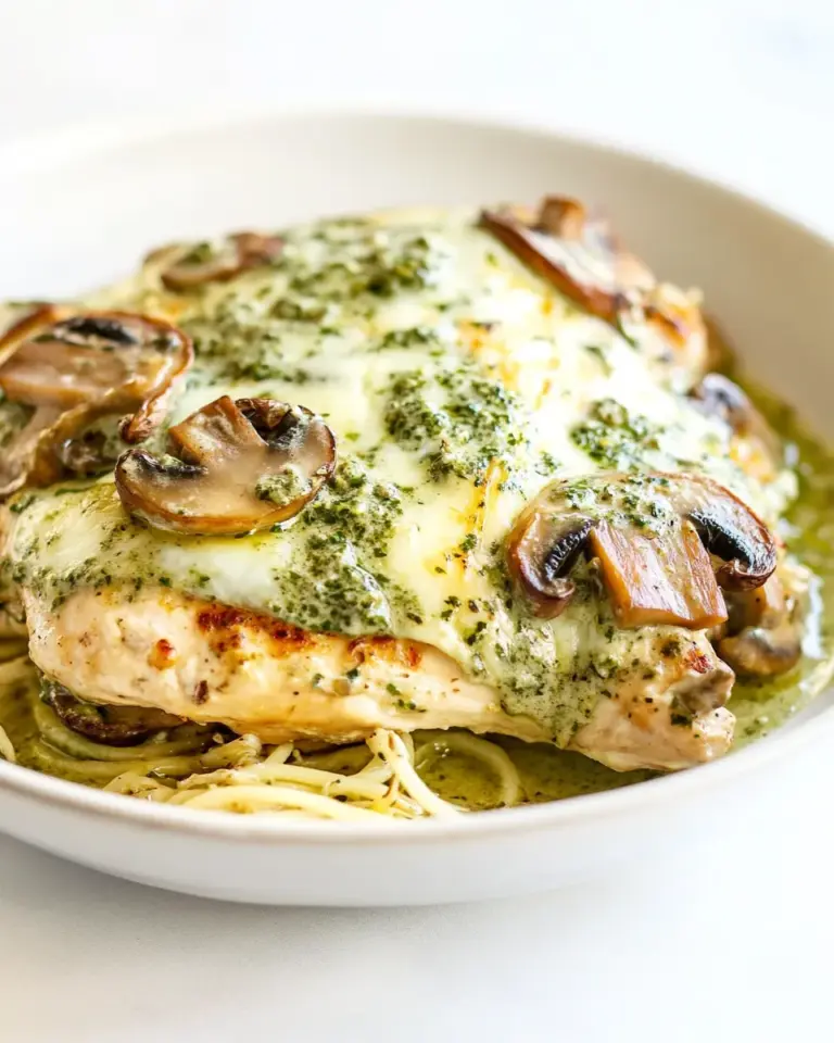Homemade Pesto Mushroom Chicken photo