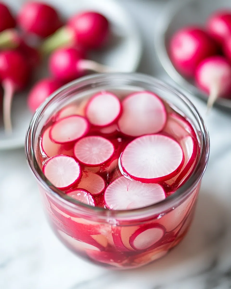 Delicious Pickled Radishes food shot