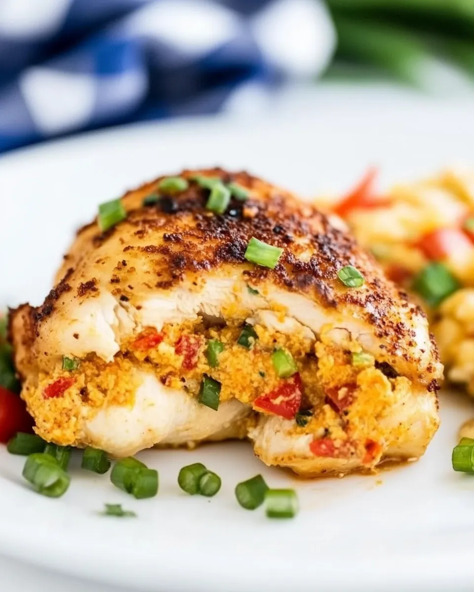 Delicious Pimento Cheese Stuffed Chicken image