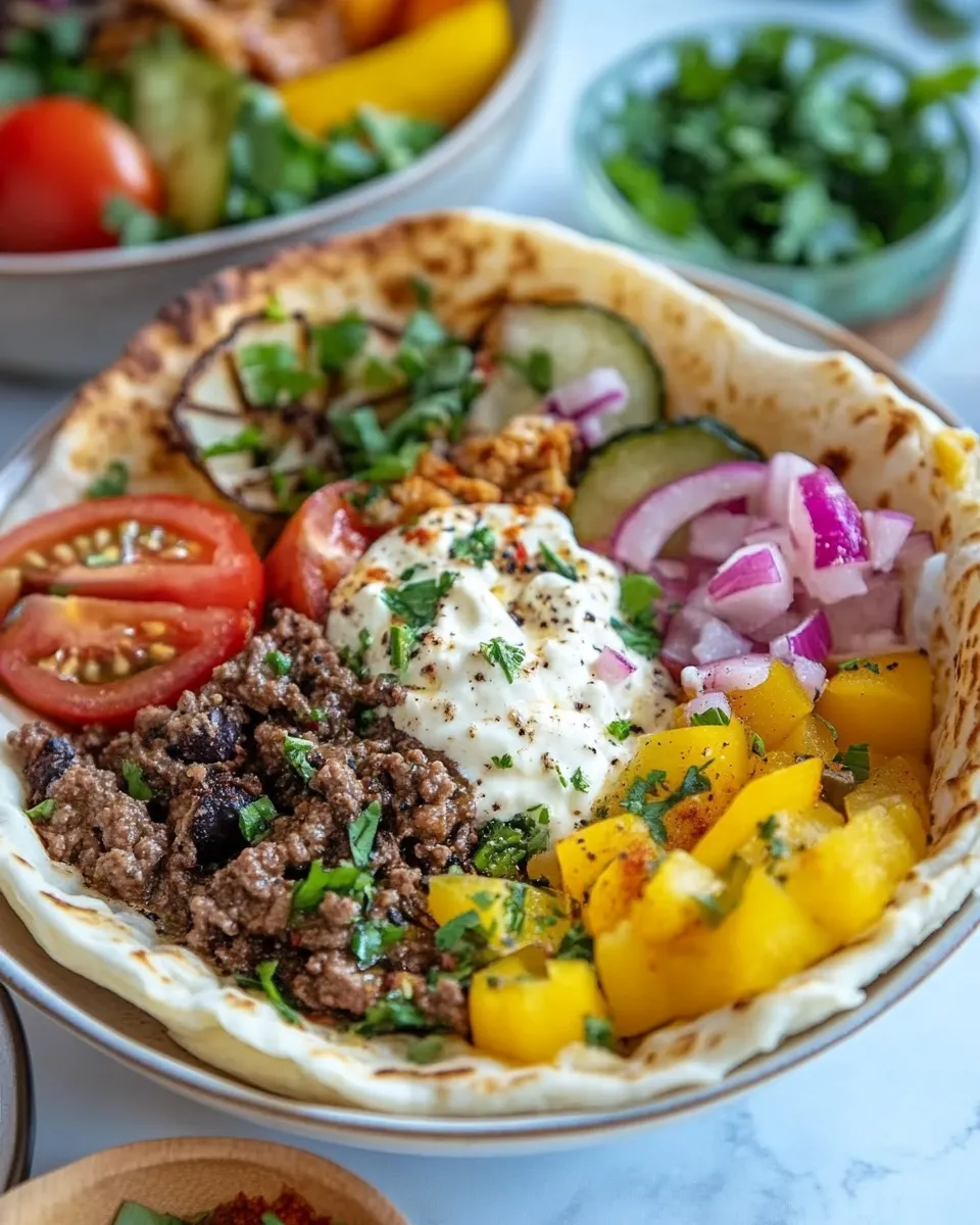 Delicious Pita Bowl shot
