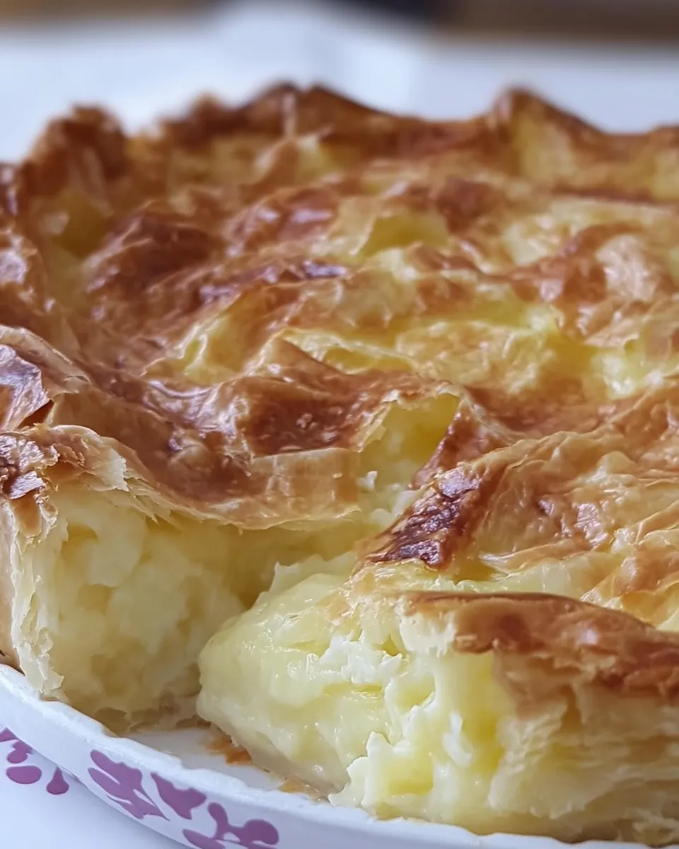 Delicious Placinta Dobrogeana (Romanian Savory Cheese Pie) shot