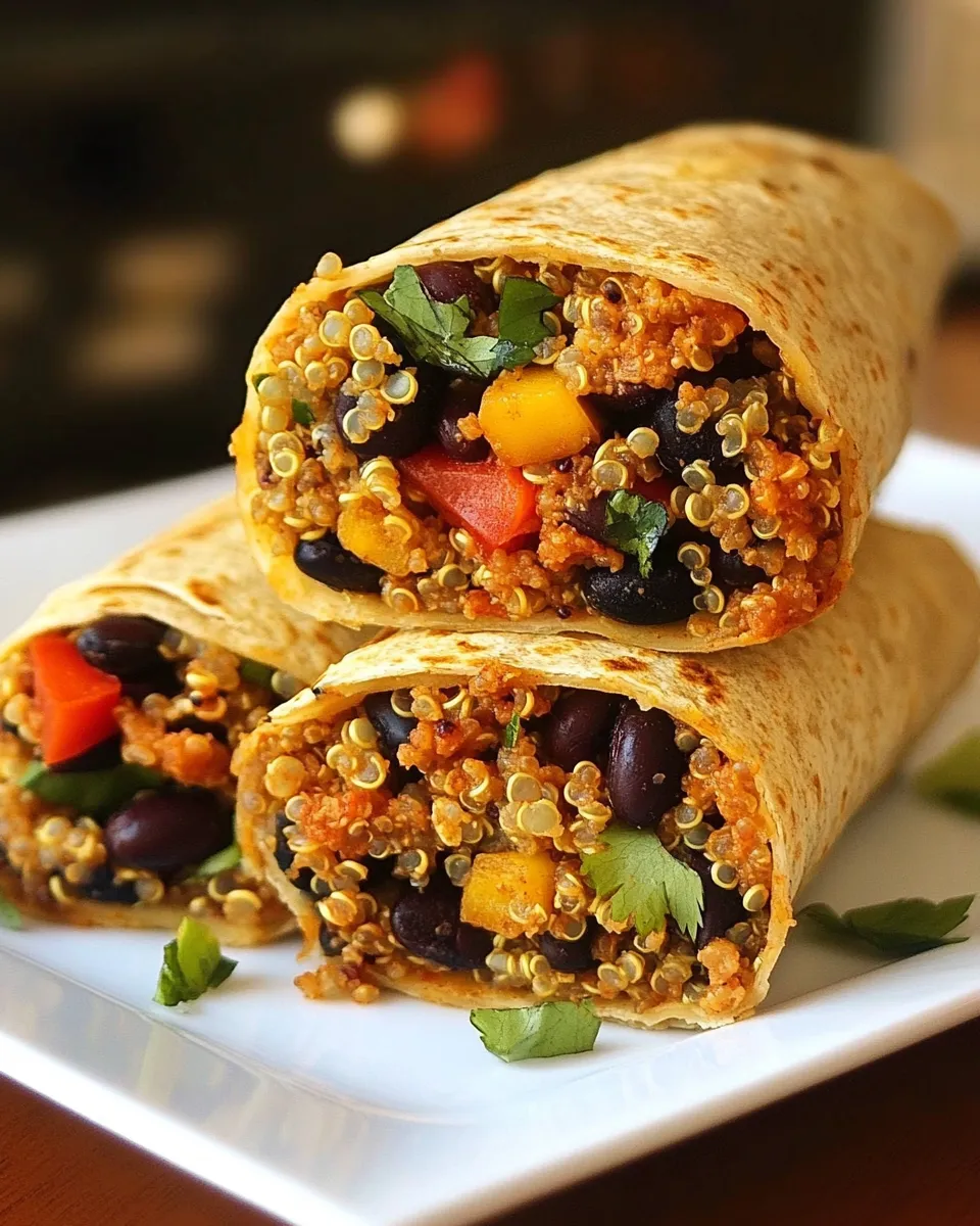Homemade Protein Quinoa & Bean Burrito Wrap photo