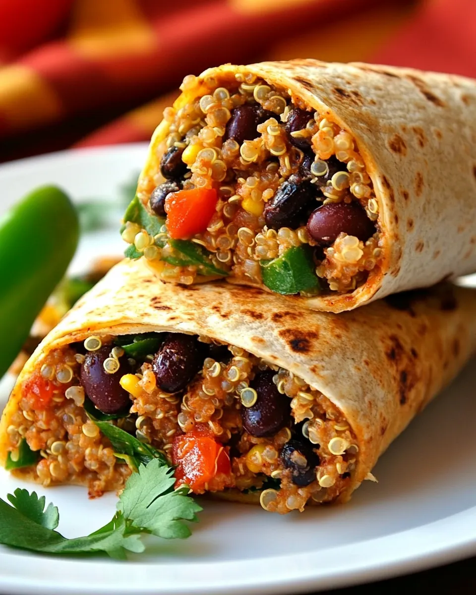 Delicious Protein Quinoa & Bean Burrito Wrap recipe photo