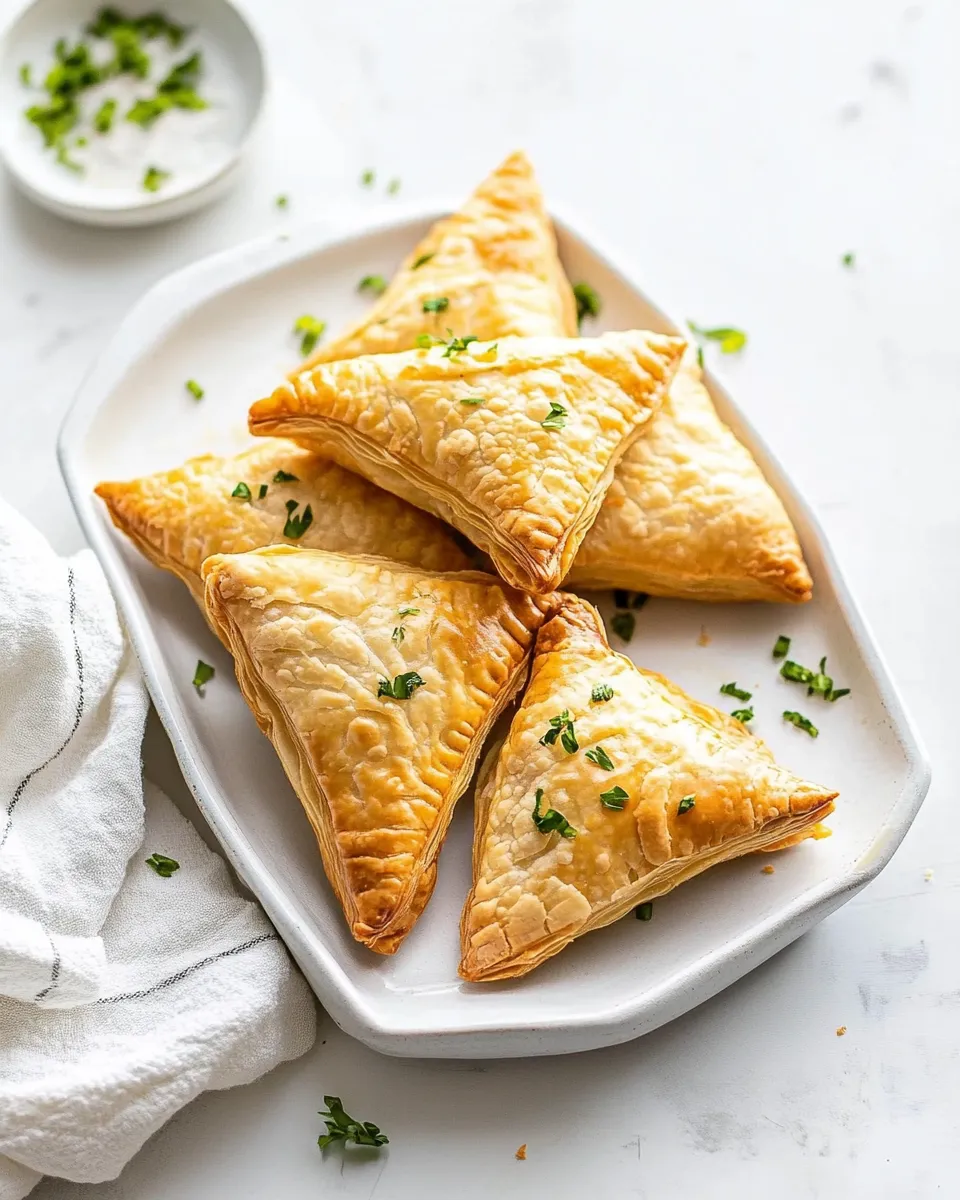 Delicious Puff Pastry Cheese Pockets shot