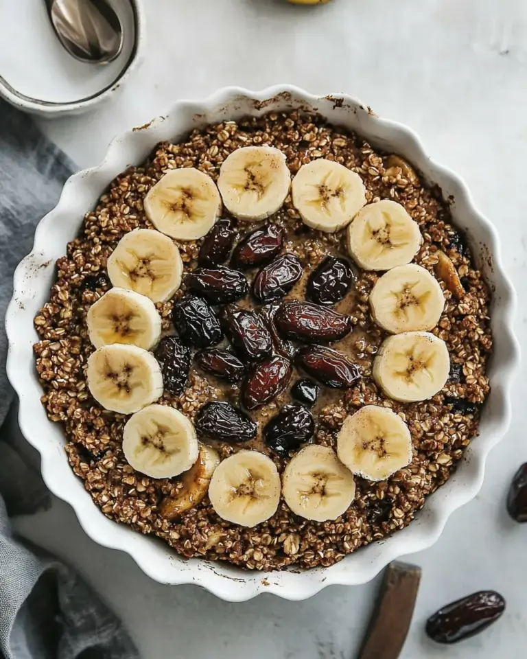 Homemade Quinoa Breakfast Bake With Dates And Bananas photo