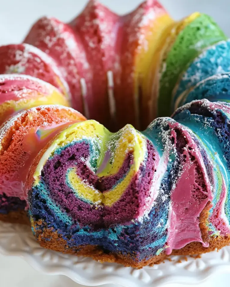 Homemade Rainbow Bundt Cake photo