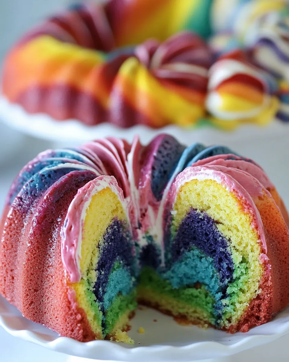 Easy Rainbow Bundt Cake recipe photo