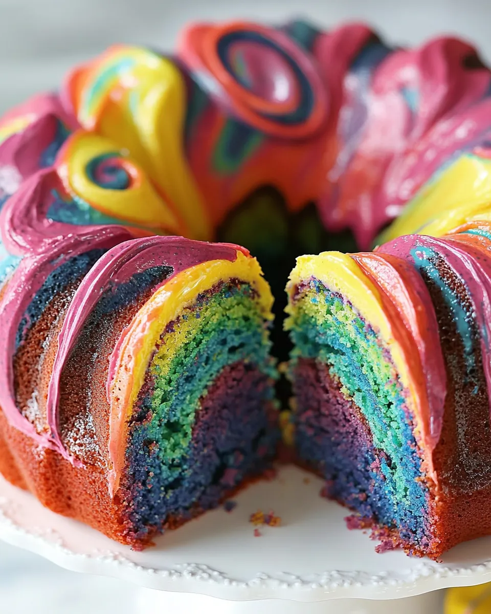Delicious Rainbow Bundt Cake shot
