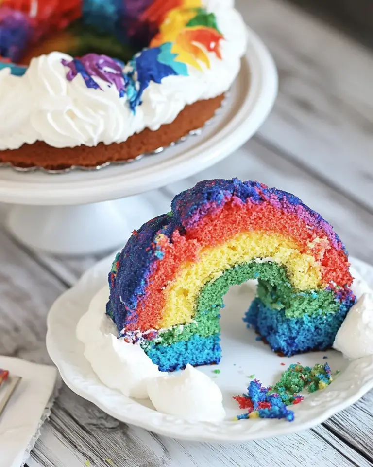 Homemade Rainbow Cloud Cake photo