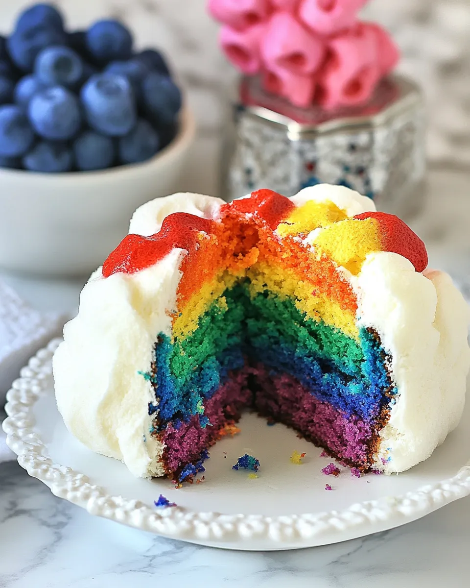 Delicious Rainbow Cloud Cake shot