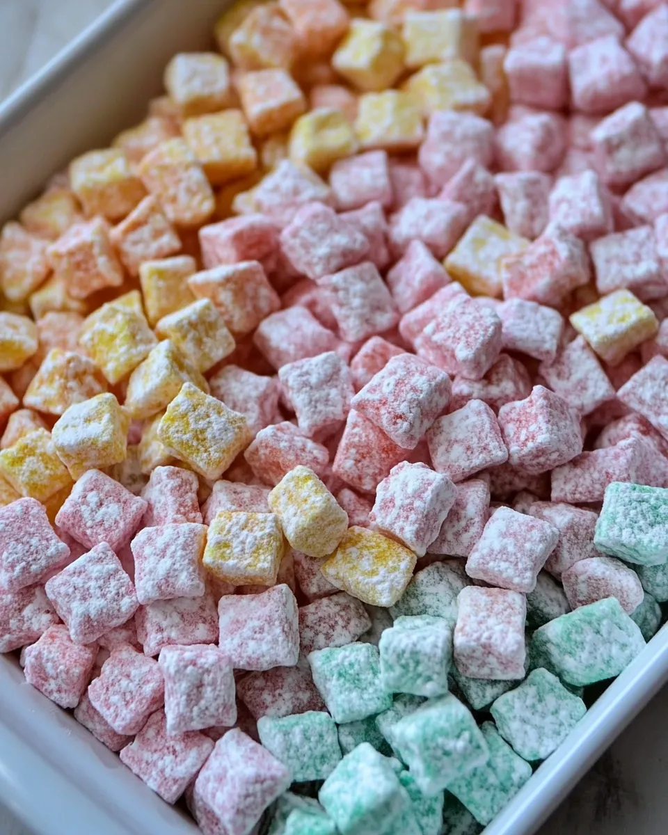 Sweet Rainbow Muddy Buddies food shot