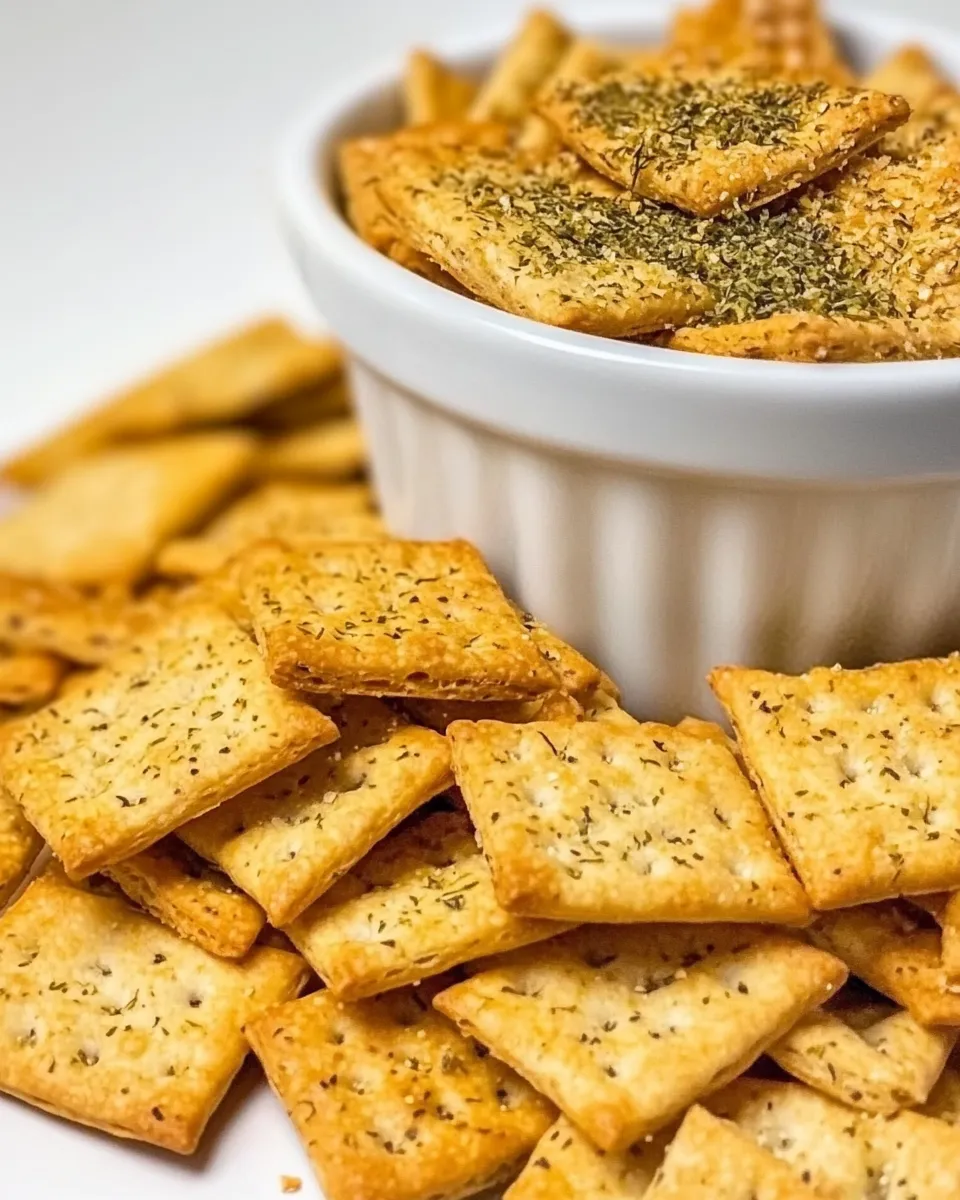 Delicious Ranch Crackers with Dill shot