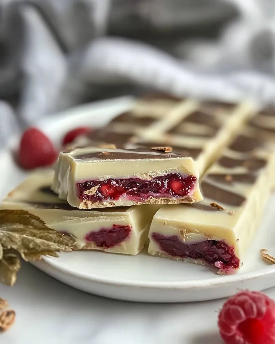 Easy Raspberry Filled White Chocolate Bars recipe photo