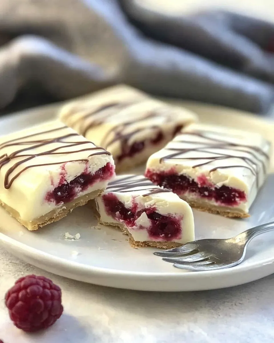 Tasty Raspberry Filled White Chocolate Bars shot