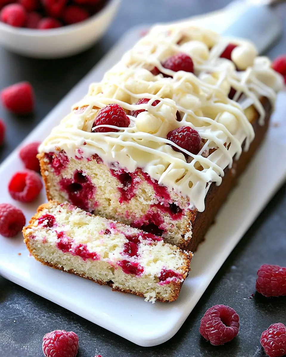 Delicious Raspberry White Chocolate Loaf Cake image