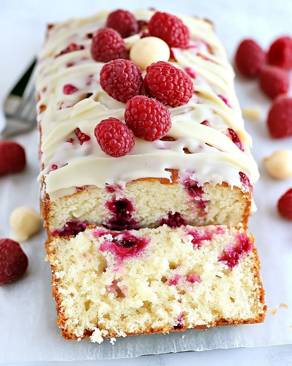 Easy Raspberry White Chocolate Loaf Cake recipe photo