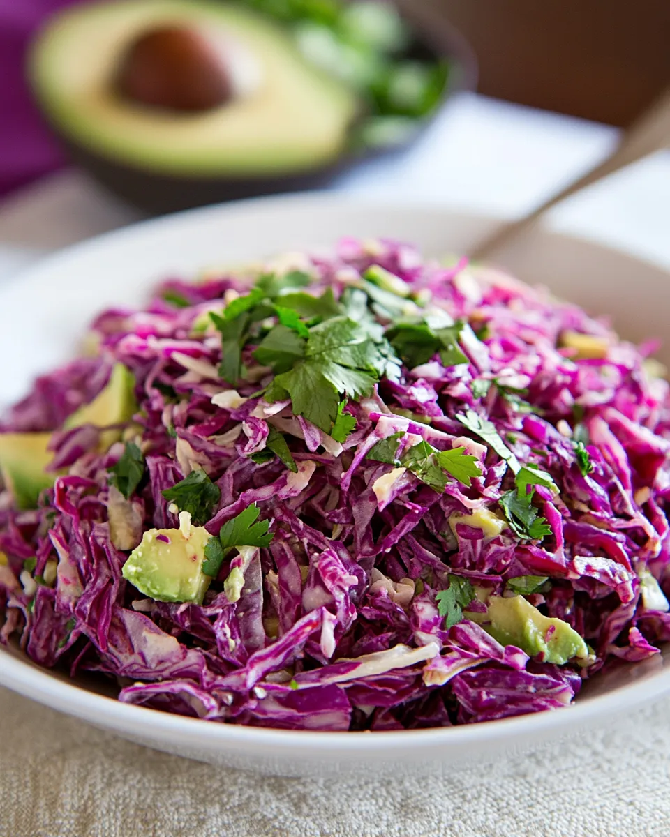 Delicious Red Cabbage and Avocado Salad Recipe image