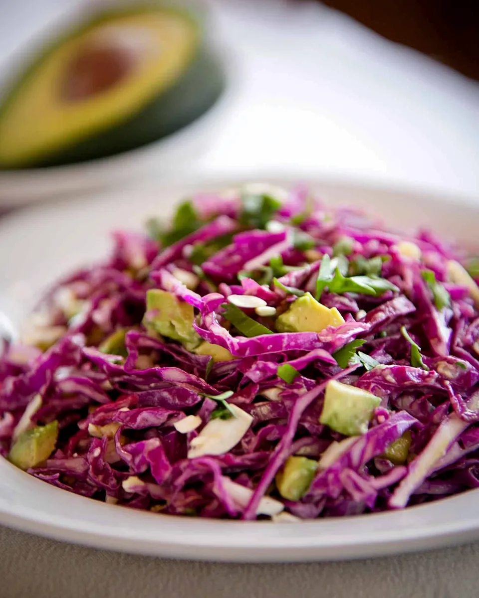 Healthy Red Cabbage and Avocado Salad Recipe recipe photo