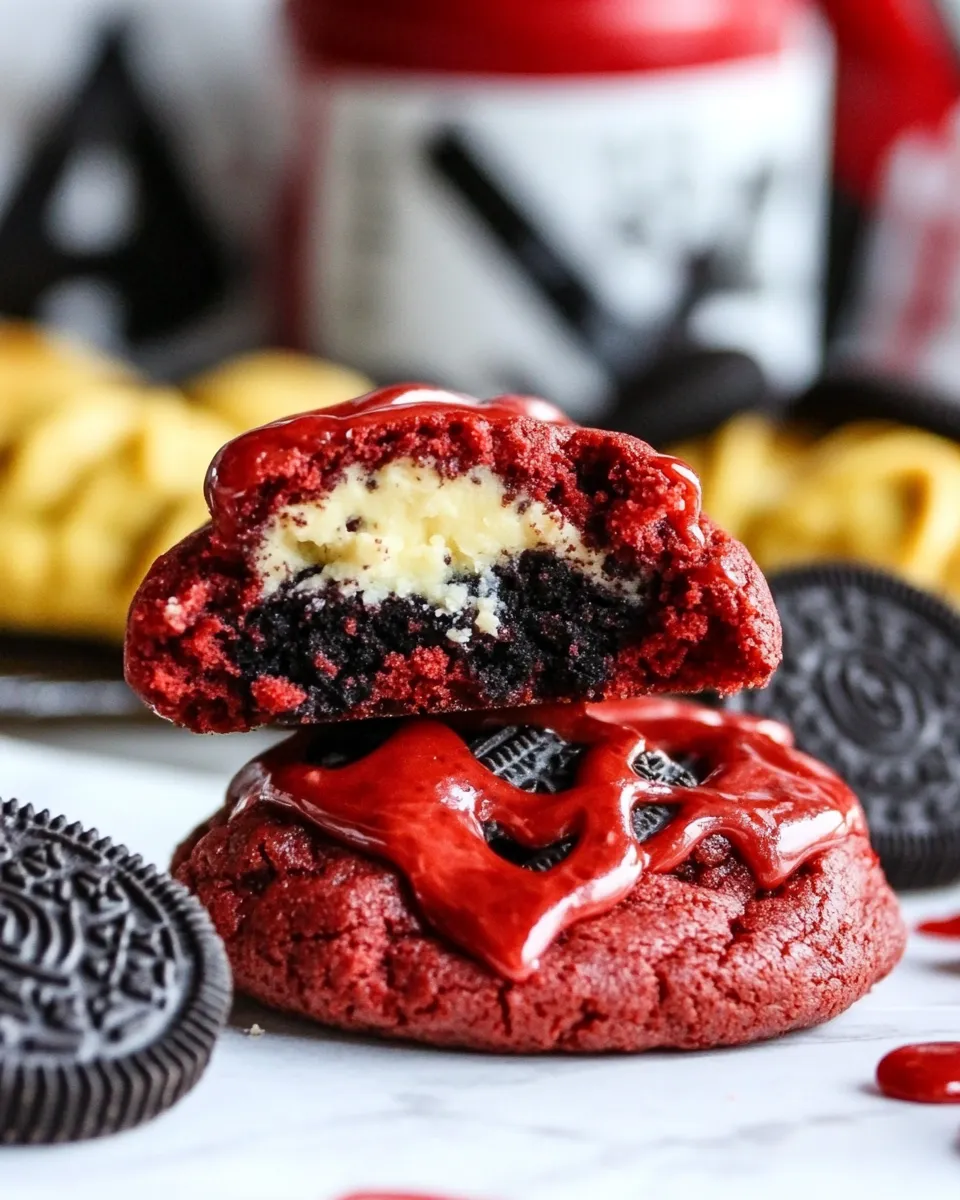Easy Red Velvet Oreo Gooey Butter Cake Cookies recipe photo