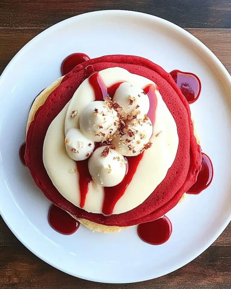 Homemade Red Velvet Pancakes photo