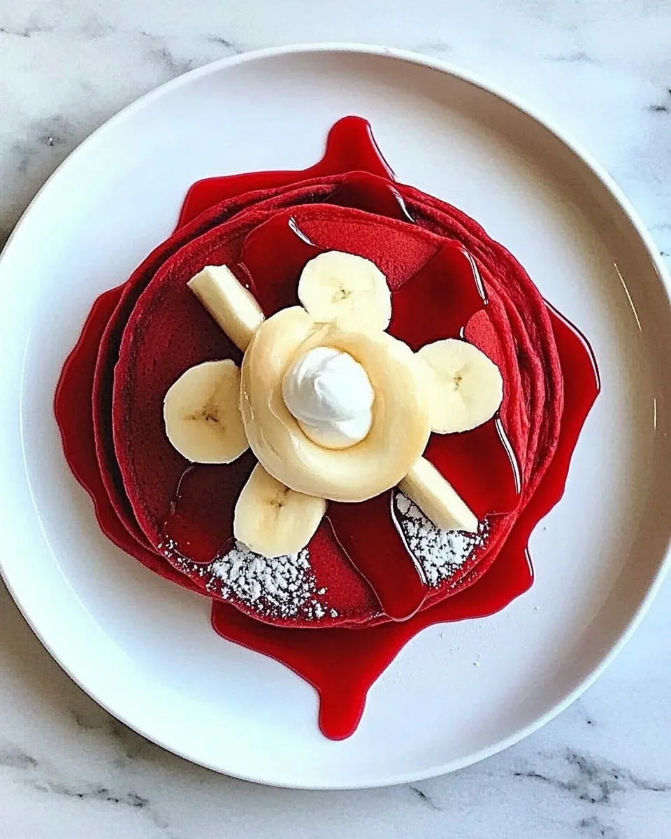 Delicious Red Velvet Pancakes shot