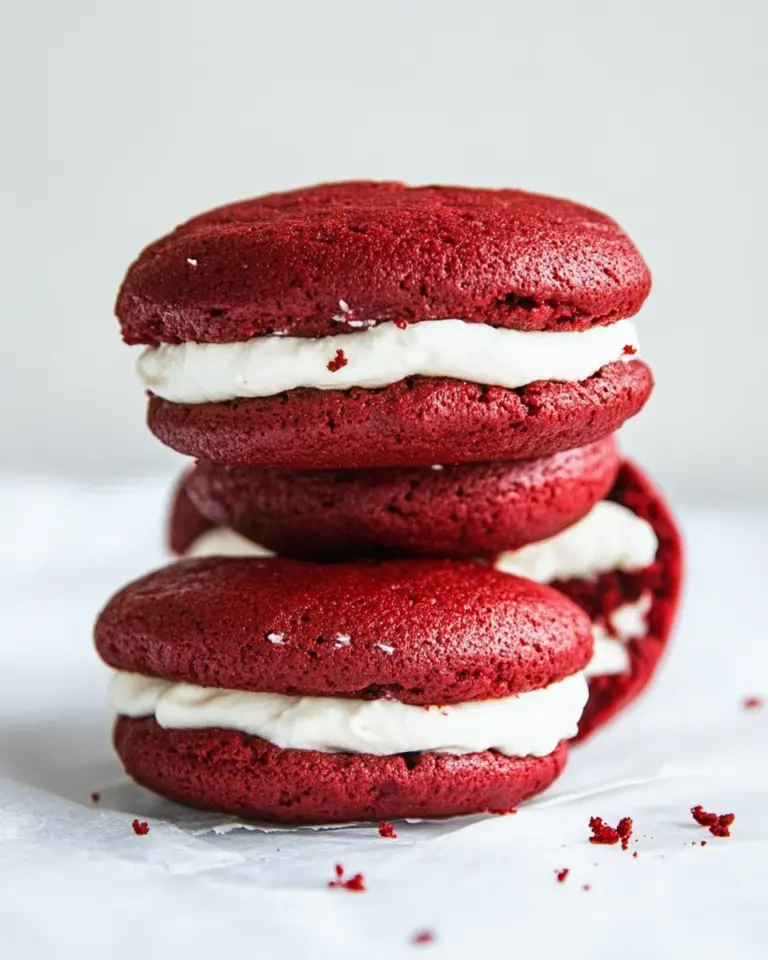 Homemade Red Velvet Whoopie Pies with Cream Cheese Filling photo