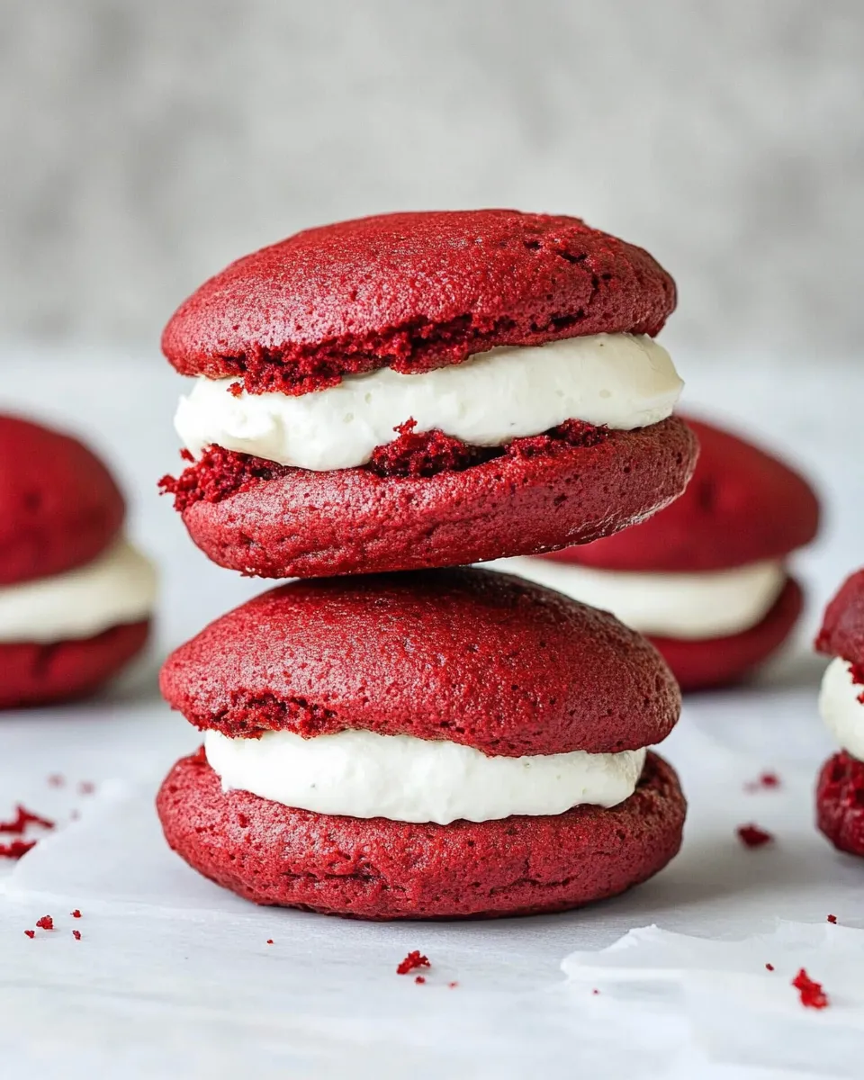 Classic Red Velvet Whoopie Pies with Cream Cheese Filling image