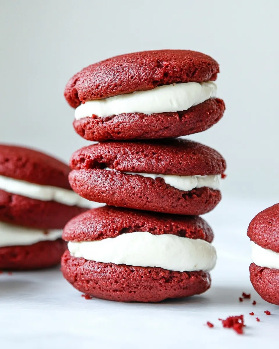 Easy Red Velvet Whoopie Pies with Cream Cheese Filling recipe photo