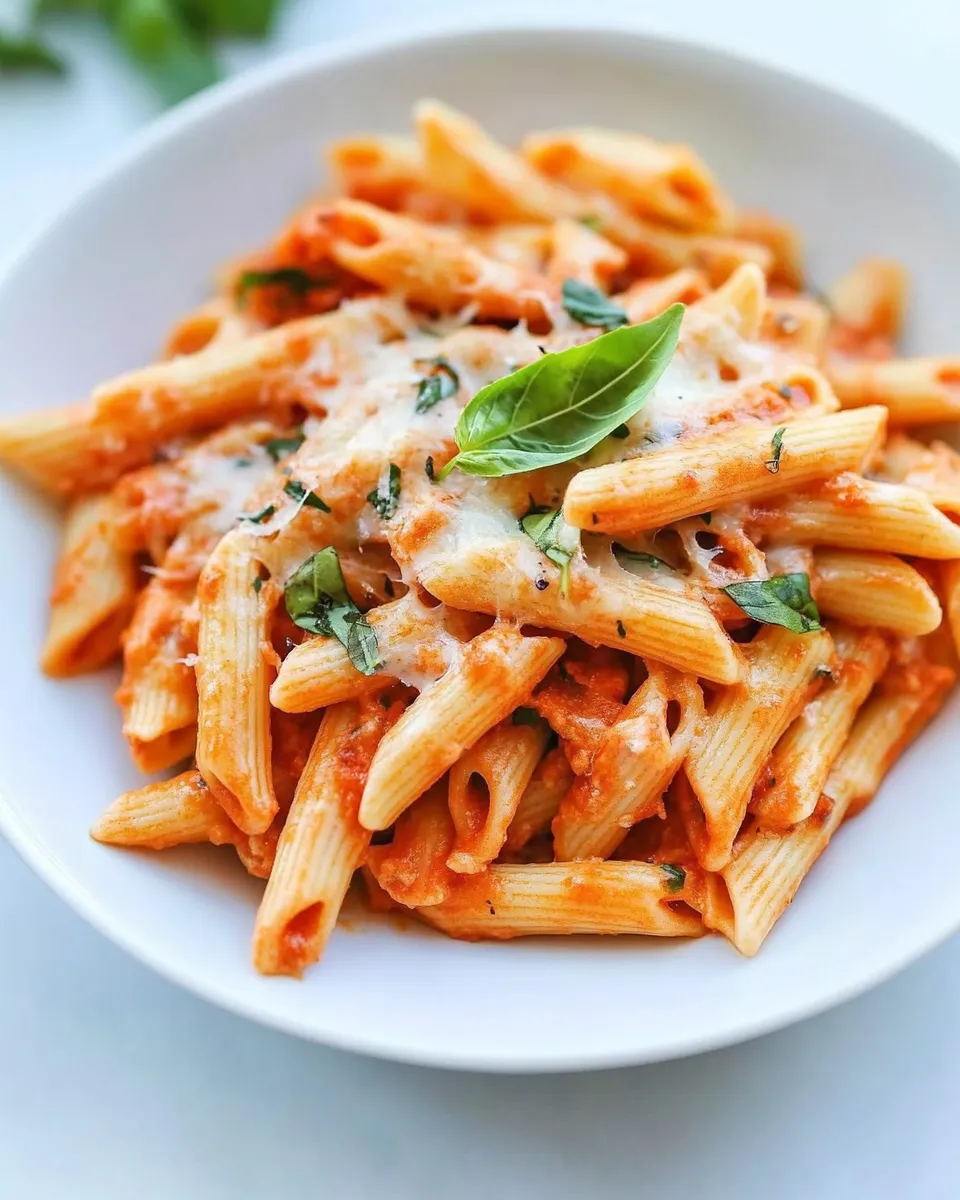 Easy Red and White Pasta dish photo