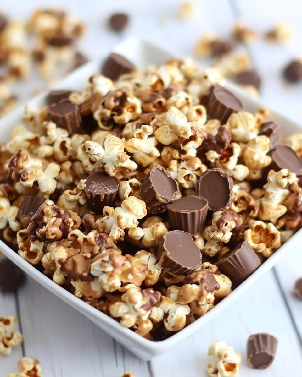Sweet Reeses Peanut Butter Cup Popcorn dish photo