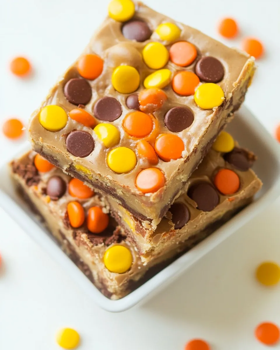 Easy Reeses Pieces Bars recipe photo