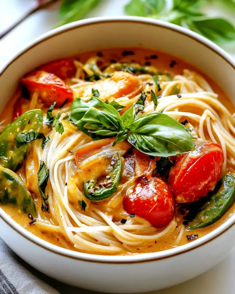 Homemade Rice Noodles in Coconut Curry Sauce photo