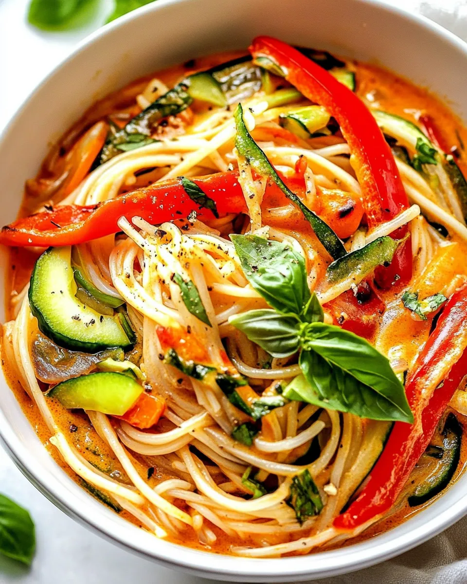 Easy Rice Noodles in Coconut Curry Sauce dish photo