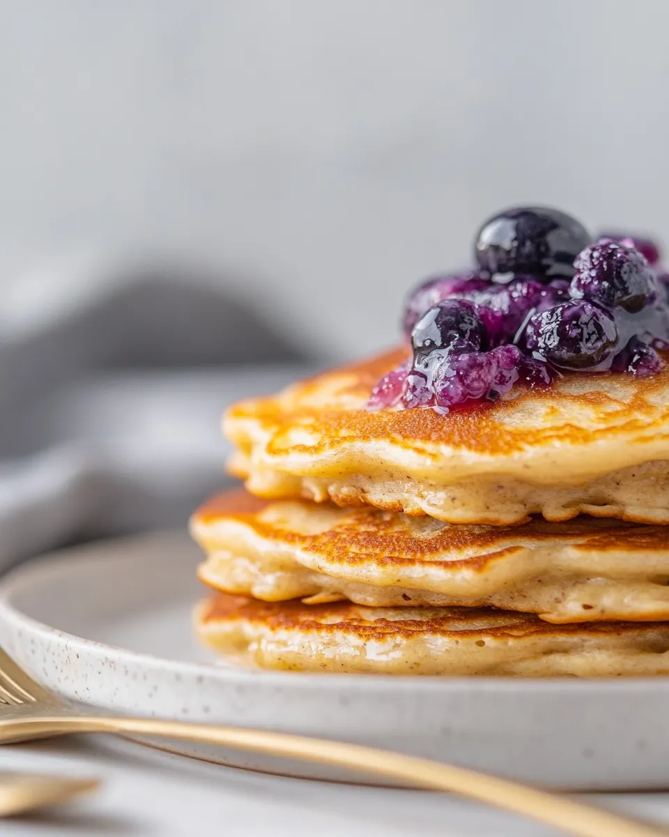 Perfect Ricotta Pancakes with Salted Blueberry Butter. image