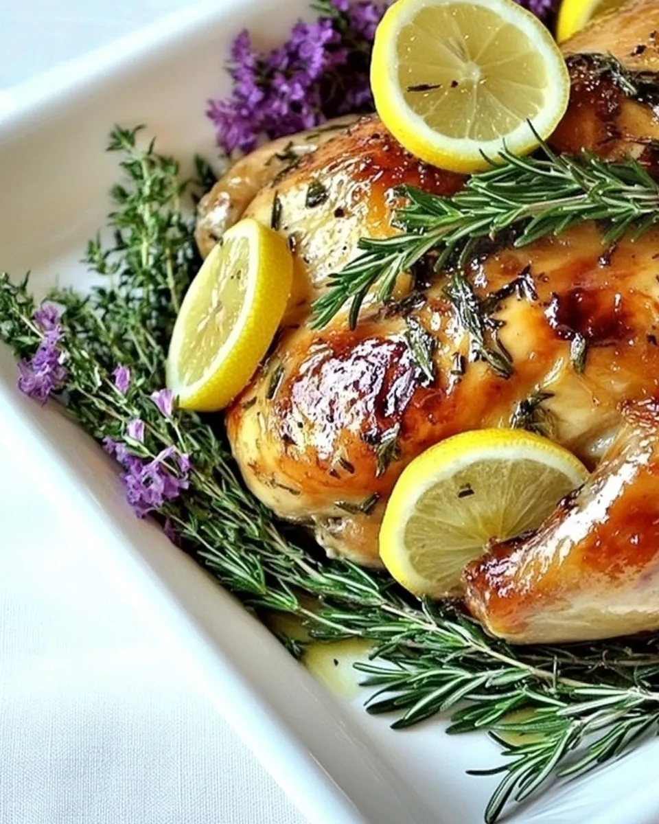 Easy Roast Chicken with Lemon and Rosemary Recipe shot