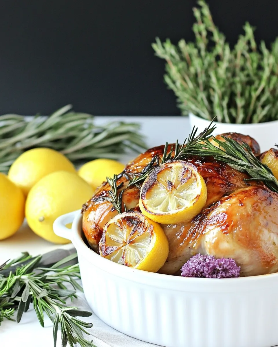 Delicious Roast Chicken with Lemon and Rosemary Recipe dish photo