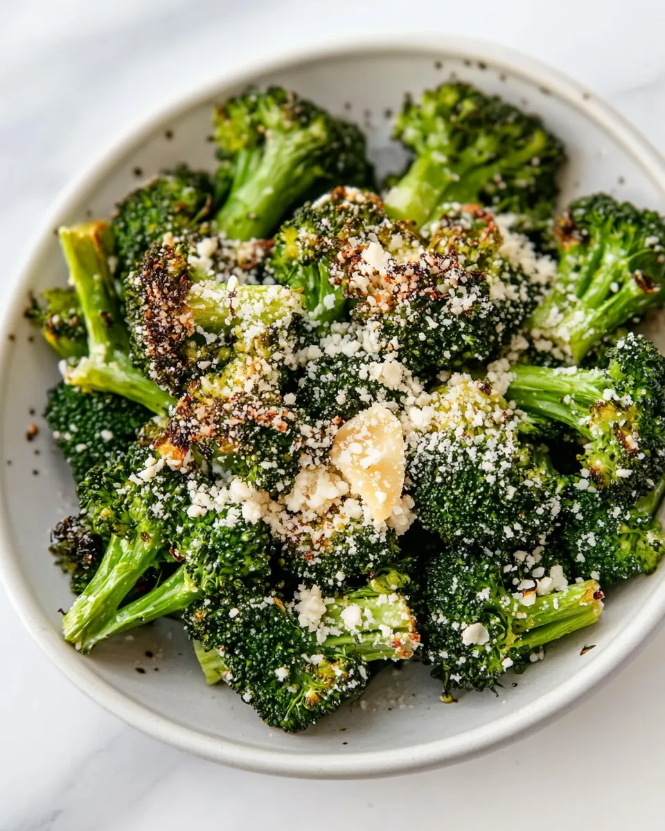 Savory Roasted Broccoli with Asiago dish photo