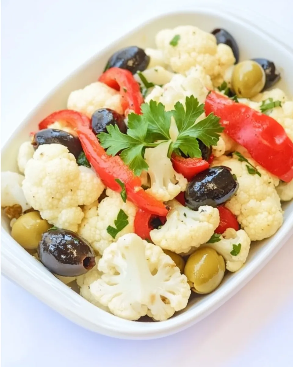 Classic Roasted Cauliflower and Red Peppers with Olives image