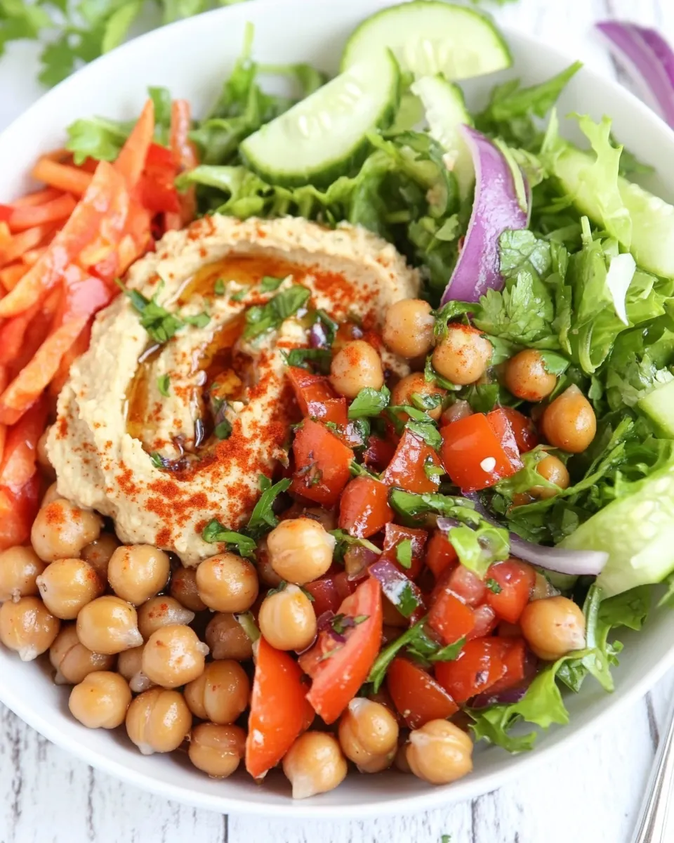 Homemade Roasted Chickpea Salad with Hummus photo