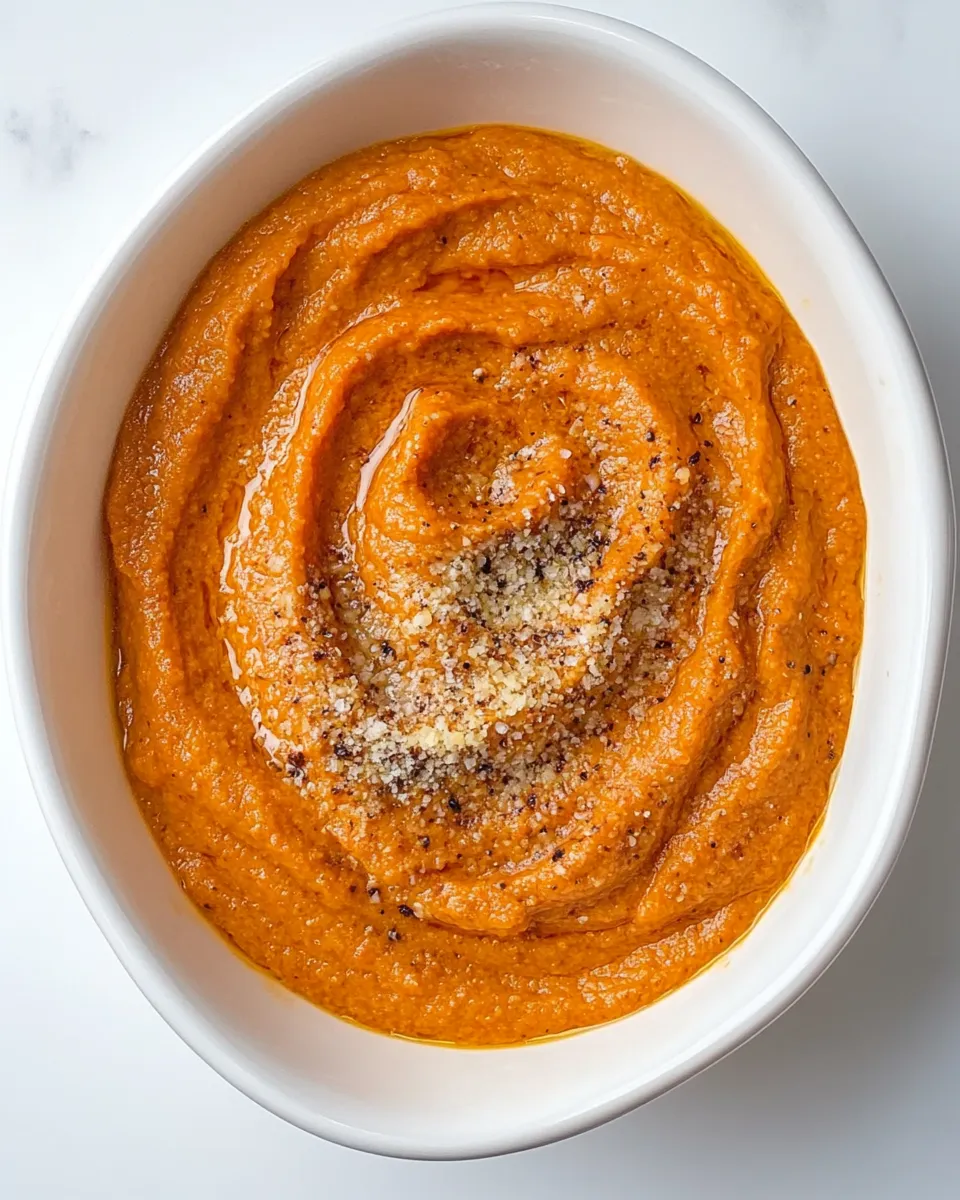 Homemade Roasted Red Pepper Sauce (No-Cook!) food shot