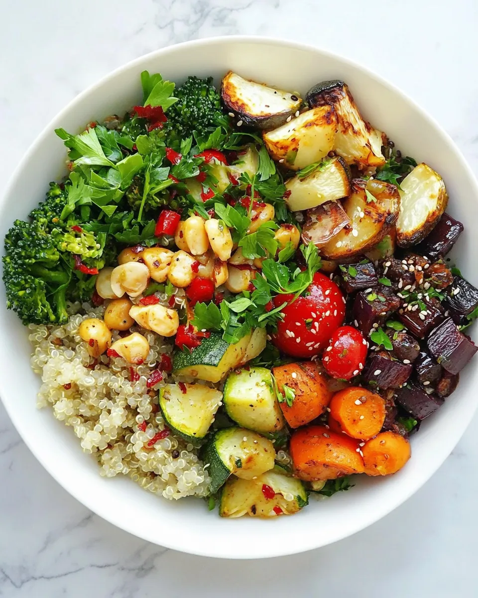 Easy Roasted Vegetable Quinoa Buddha Bowl photo