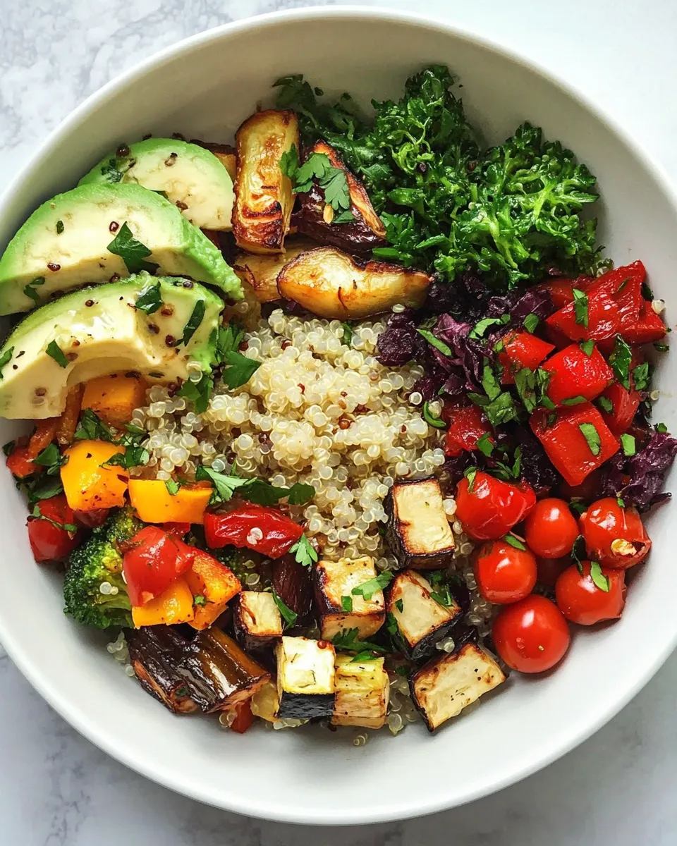 Tasty Roasted Vegetable Quinoa Buddha Bowl shot