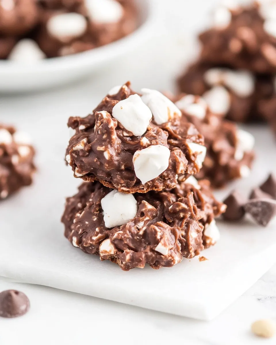 Homemade Rocky Road No Bake Cookies photo