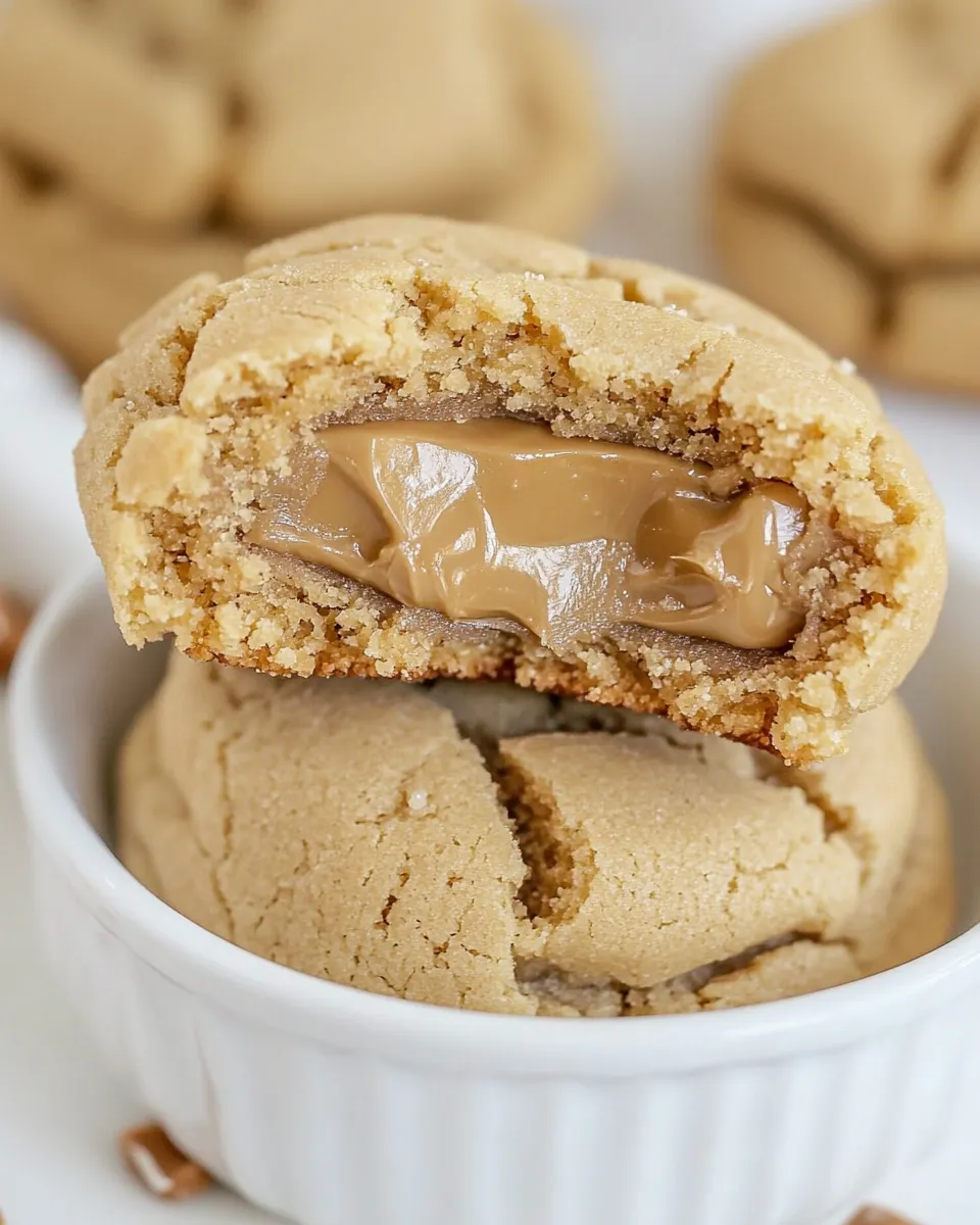 Homemade Rolo Stuffed Peanut Butter Cookies photo